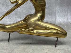 Art Deco style cast metal female nude figure - 3