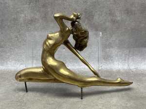 Art Deco style cast metal female nude figure - 4
