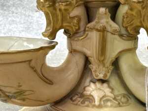 Edwardian Royal Worcester porcelain comport, 1903, A/F - 6