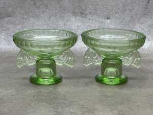 Carnival green glass dressing table set - 4