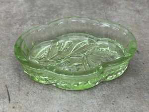 Carnival green glass dressing table set - 5
