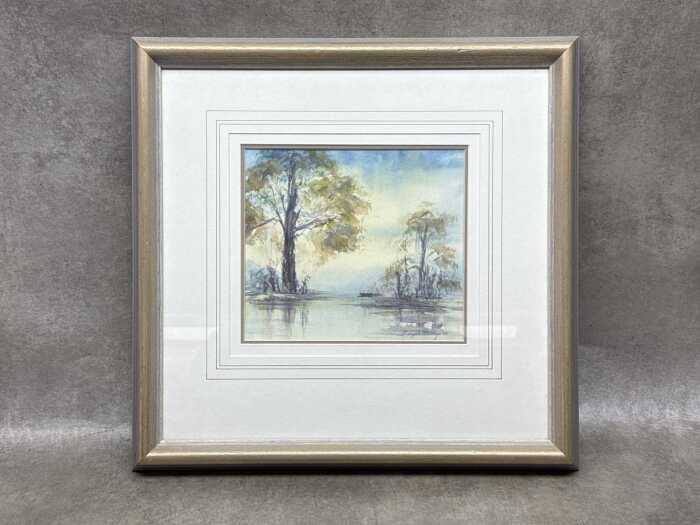 Hazel Gedge, Australian wetland scene, 1988. Watercolour painting on paper