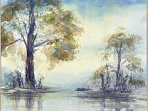 Hazel Gedge, Australian wetland scene, 1988. Watercolour painting on paper - 2