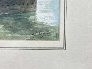 C. Pogni, Ponte Vecchio, Florence. Watercolour painting on paper - 3