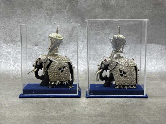 Pair of Sri Lankan elephant figures