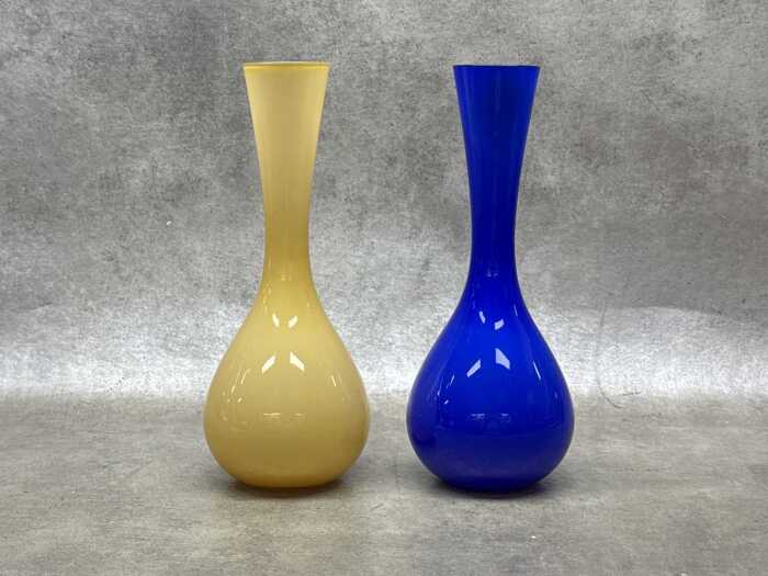 Two Scandinavian mid-century cased glass vases
