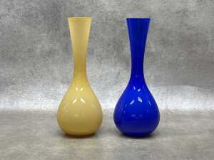 Two Scandinavian mid-century cased glass vases