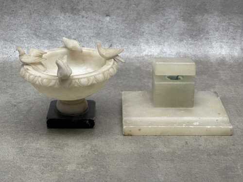 Two marble items