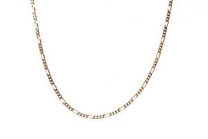 A figaro link necklace in 9 carat yellow gold