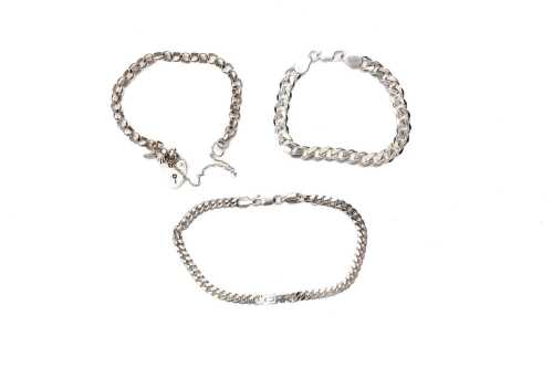 Three bracelets in sterling silver