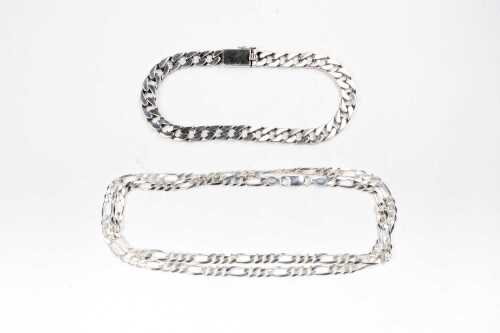 A necklace and bracelet in sterling silver