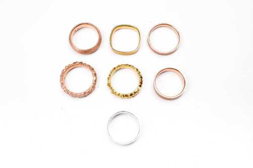 A collection of rings in sterling silver