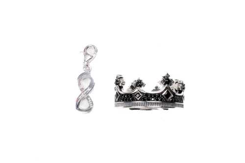 A Thomas Sabo crown ring and infinity charm in sterling silver