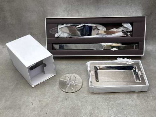Three Wedgwood Vera Wang homewares, boxed