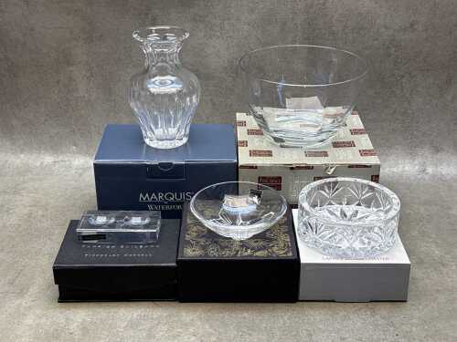 Boxed crystal homewares including Marquis by Waterford