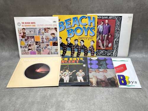 Seven Beach Boys vinyl records, including 'All Summer Long'