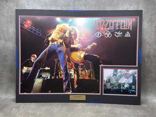 Led Zeppelin mounted memorabilia collage