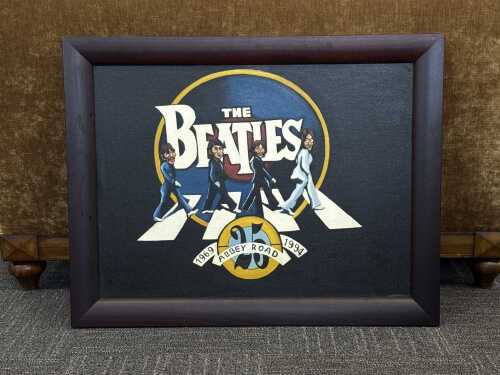 Artist unknown, The Beatles Abbey Road 1969-1994. Oil painting on board