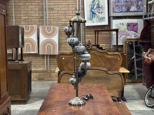 Turkish mosaic glass seven-light floor lamp