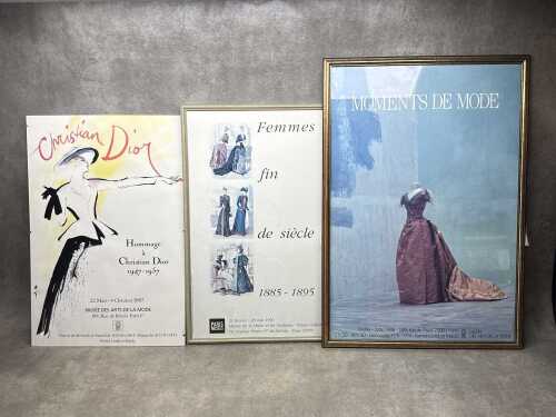 Three Musee des Arts de la Mode exhibition posters, c. late 1980s