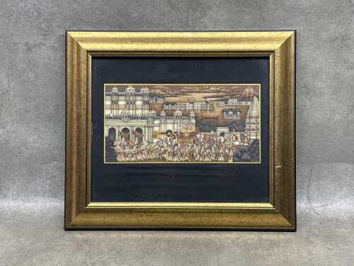 Jaswant, royal procession. Udaipur Indian miniature painting on paper