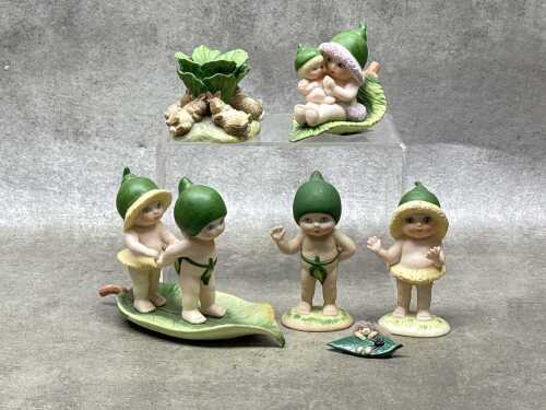 Five Gumnut Babies porcelain figures