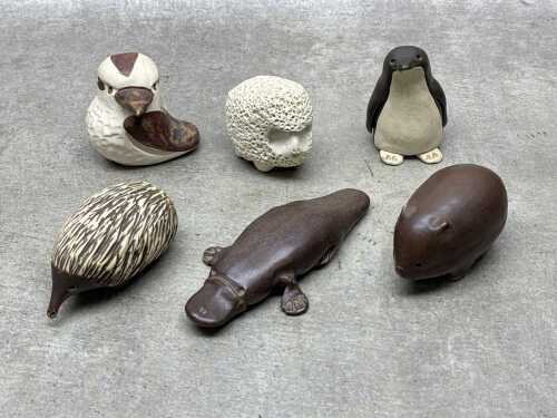 Six Billabong ceramic animal figures
