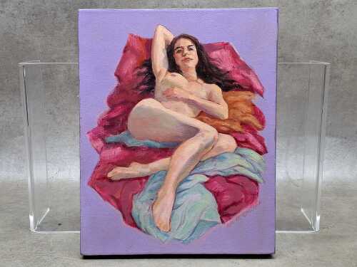 Roz McQuillan, Bianca Reclining. Oil painting on canvas