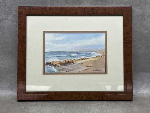 Brian Holmwood, coastal scene (possibly South Africa). Watercolour painting on paper