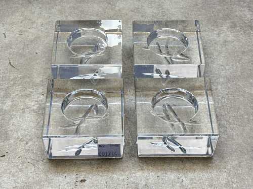 Four John Rocha for Waterford Crystal votive candle holders