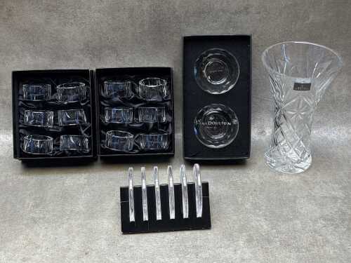 Group of Royal Doulton crystal homewares, boxed