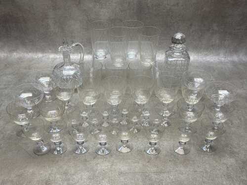 Group of crystal and glassware