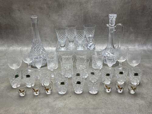 Group of crystal glassware