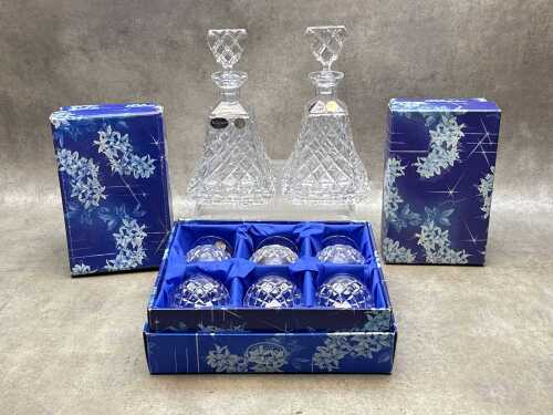 Bohemian crystal glasses and decanters