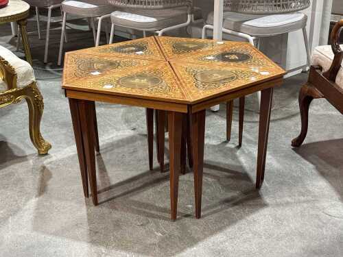 Italian marquetry sectional side table set