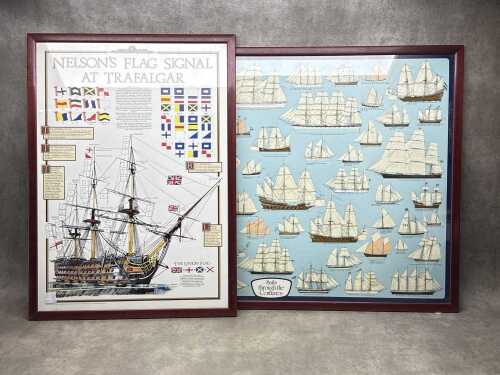Two framed nautical prints on paper