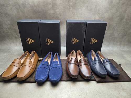 Four NEW pairs of Nappa Tori Australia leather men's shoes, size UK 12