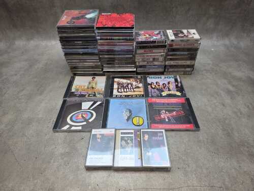 CDs and cassette tapes, including '80s Pop