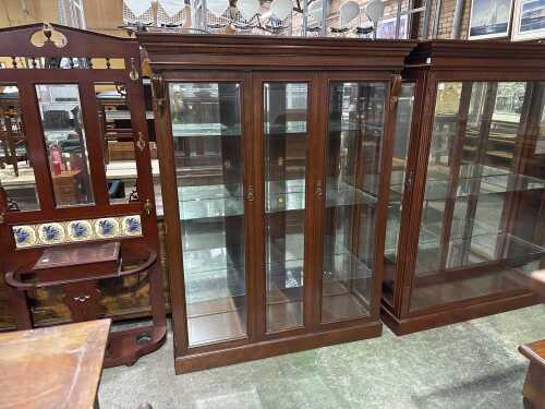 Mahogany trophy display cabinet