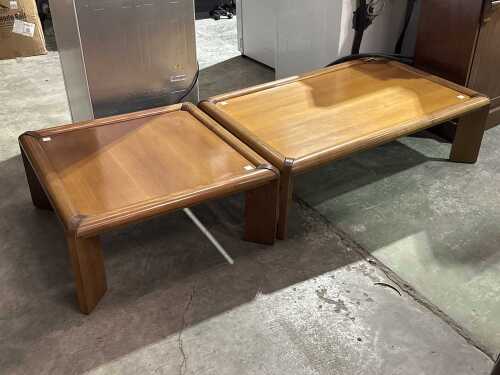 Pair of mid-century bentwood coffee tables