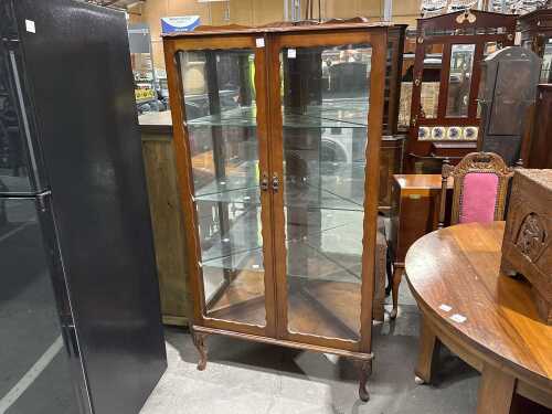 Queen Anne style glazed display cabinet