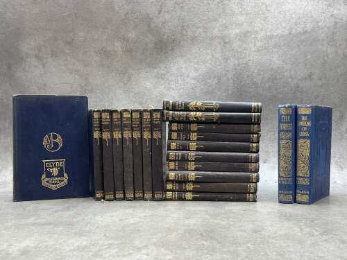 Antique books, including 15 volumes of the Works of Walter Scott