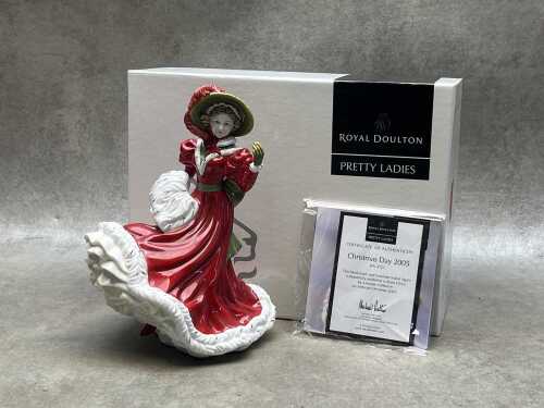Royal Doulton Pretty Ladies 'Christmas Day 2005' porcelain figure in original box