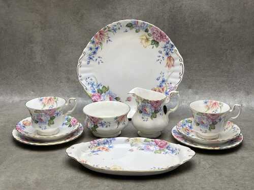 Royal Albert Beatrice' porcelain tea setting for two