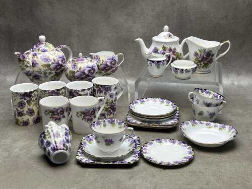Royal Doulton Pansy and Violet design porcelain