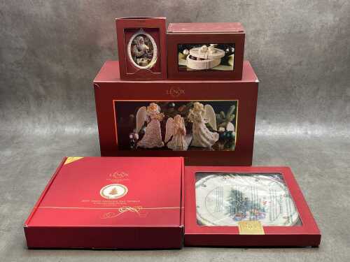 Lenox porcelain Christmas decorations and plates