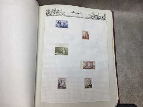 Beautifully annotated - Australian stamp album- mainly mint hinged blocks