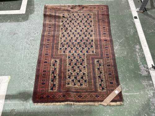 Antique Afghan Baluch hand knotted wool prayer rug