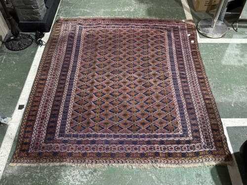 Vintage Afghan Mashwani hand-knotted and soumak wool rug