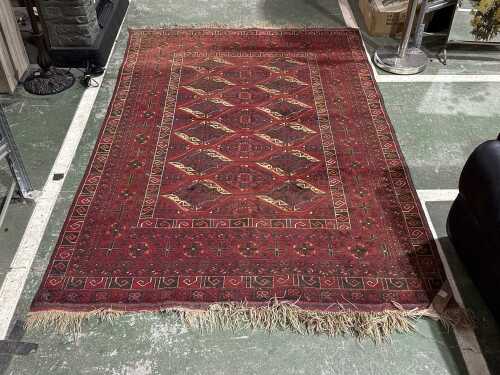Vintage Afghan hand-knotted wool rug